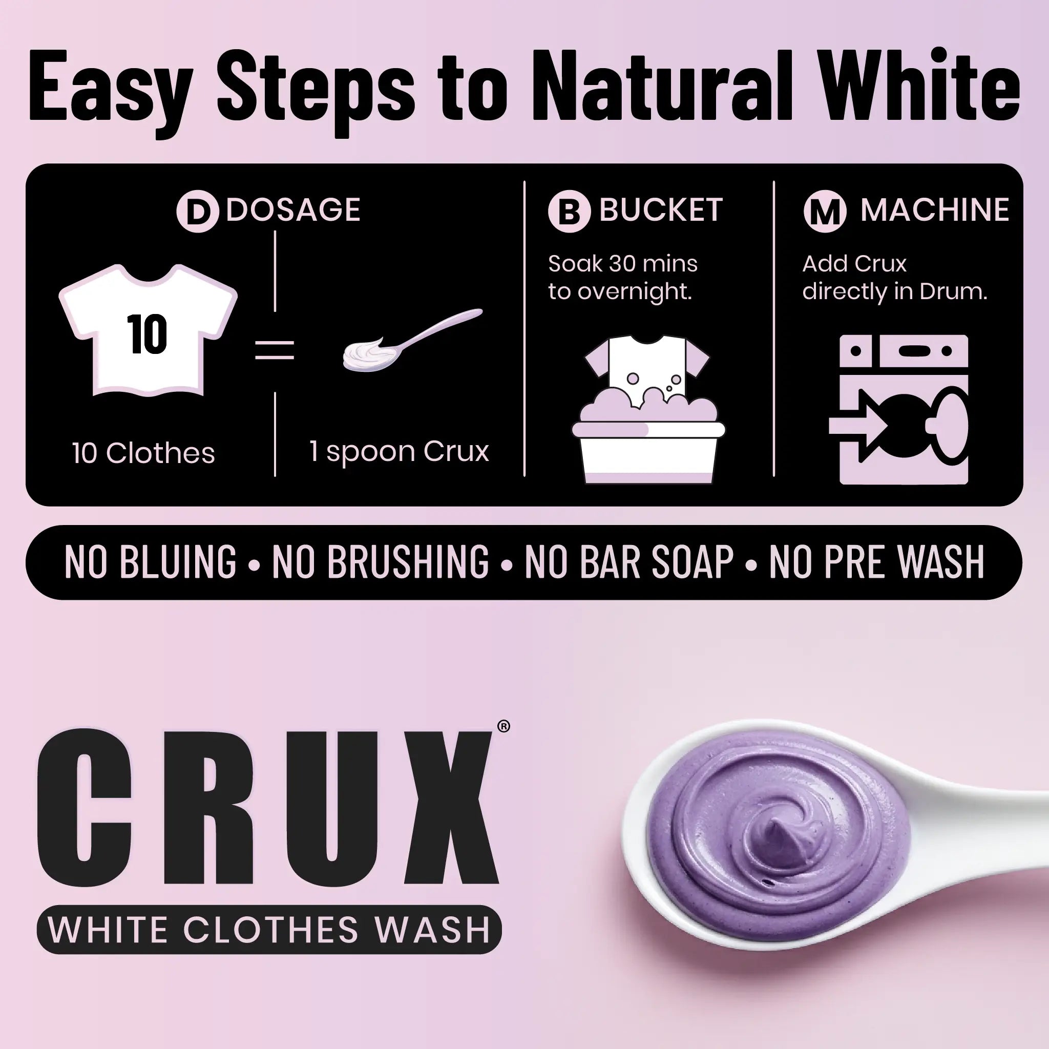 Crux White Clothes Wash